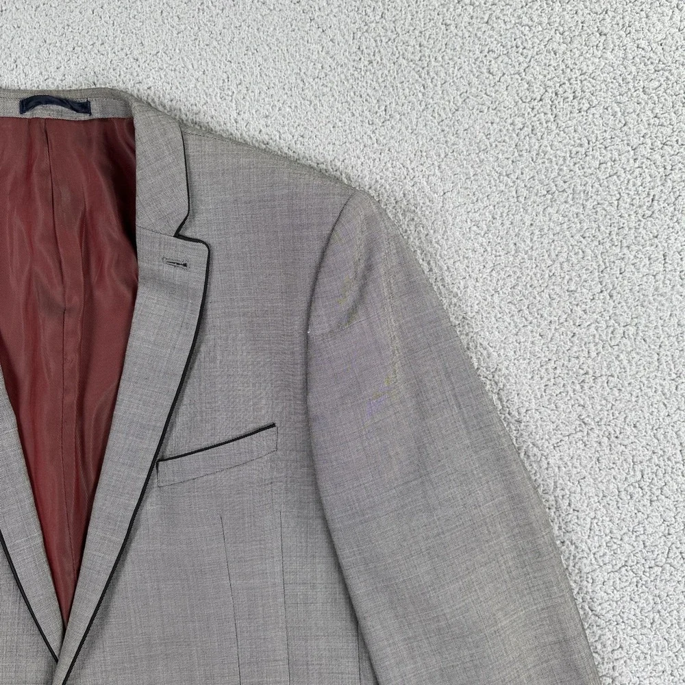 NEXT Signature Angelico Super 100s Blazer Men 46R Grey Slim Fit Woven in Italy